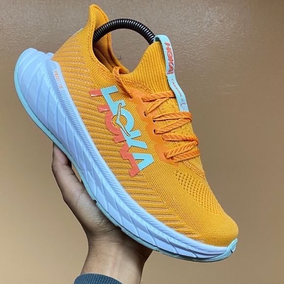 Hoka Carbon X3 Women’s Running Sneakers “Radiant Yellow/Camellia” Size 8.5B - Picture 8 of 17